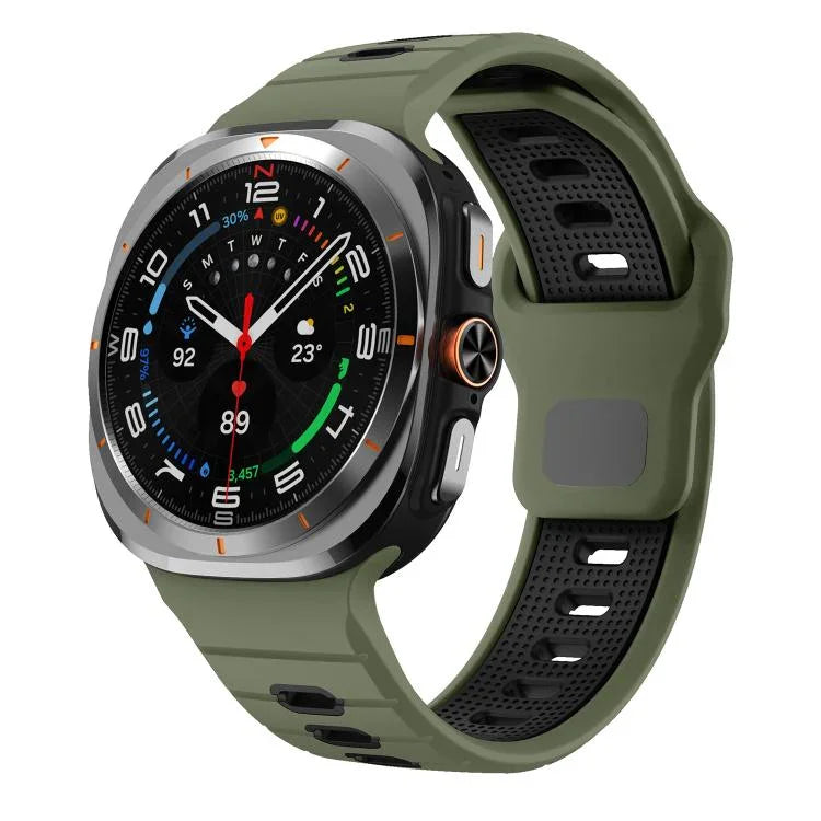 Silikon-Uhrenarmband mit horizontalen Streifen und umgekehrter Schnalle, für Samsung Galaxy Watch Ultra 47 mm / Ultra 2025