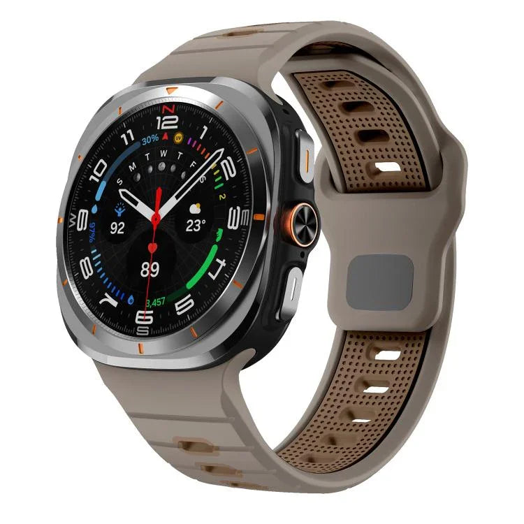 Silikon-Uhrenarmband mit horizontalen Streifen und umgekehrter Schnalle, für Samsung Galaxy Watch Ultra 47 mm / Ultra 2025