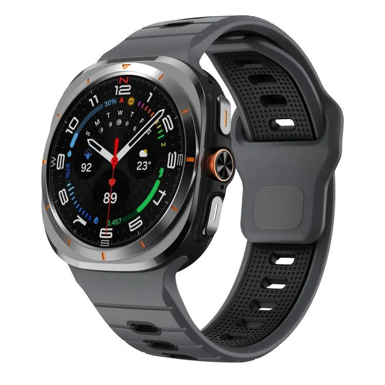Silikon-Uhrenarmband mit horizontalen Streifen und umgekehrter Schnalle, für Samsung Galaxy Watch Ultra 47 mm / Ultra 2025