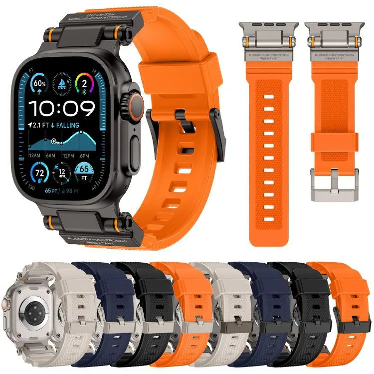 Kalebol Outdoor Explorer Metal Connector TPU Watch Band, For Apple Watch 46mm / 49mm / 45mm / 44mm