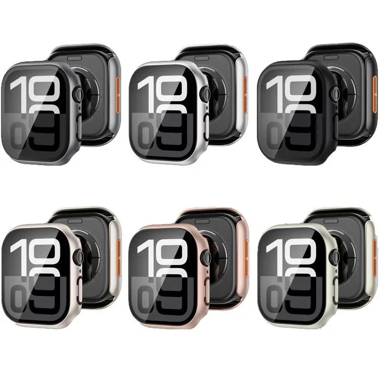 Gehärteter Film Integrierte PC-Uhrenschutzhülle, für Apple Watch Series 6 / 5 / 4 & SE 44mm, für Apple Watch Series 6 / 5 / 4 & SE 40mm, für Apple Watch Series 11 / 10 46mm, für Apple Watch Series 11 / 10 42mm, für Apple Watch Series 9 / 8 / 7 45mm