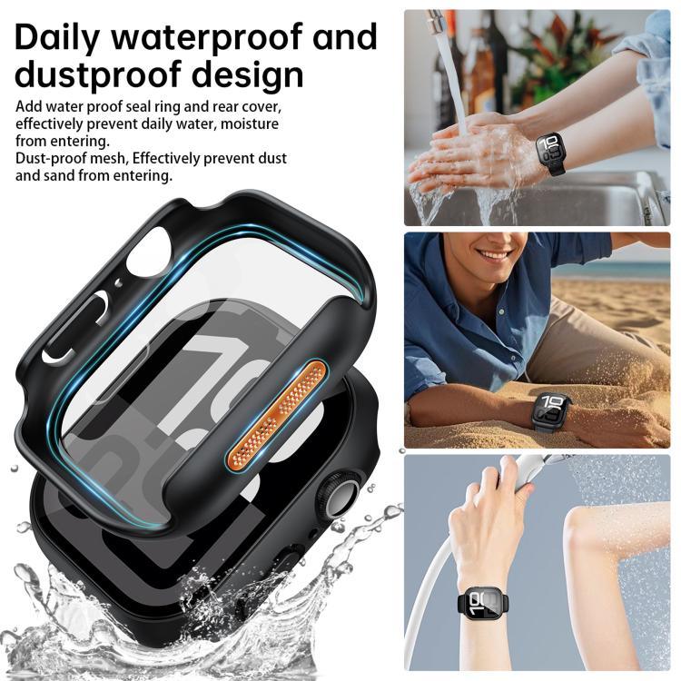 Gehärteter Film Integrierte PC-Uhrenschutzhülle, für Apple Watch Series 6 / 5 / 4 & SE 44mm, für Apple Watch Series 6 / 5 / 4 & SE 40mm, für Apple Watch Series 11 / 10 46mm, für Apple Watch Series 11 / 10 42mm, für Apple Watch Series 9 / 8 / 7 45mm