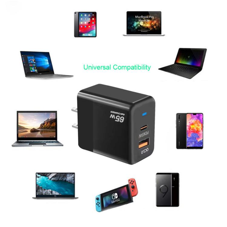 PD41 GaN PD 45W + USB-Ladegerät mit USB-C-auf-USB-C / 8-Pin-Datenkabel für iPhone, US-Stecker