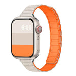 Schlankes, magnetisches Silikon-Armband mit drei Perlen in I-Form, passend für Apple Watch 46 mm / 49 mm / 45 mm / 44 mm und 42 mm / 41 mm / 40 mm / 38 mm