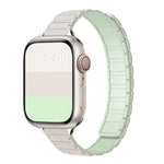 Schlankes, magnetisches Silikon-Armband mit drei Perlen in I-Form, passend für Apple Watch 46 mm / 49 mm / 45 mm / 44 mm und 42 mm / 41 mm / 40 mm / 38 mm