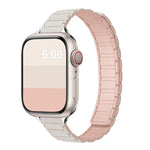 Schlankes, magnetisches Silikon-Armband mit drei Perlen in I-Form, passend für Apple Watch 46 mm / 49 mm / 45 mm / 44 mm und 42 mm / 41 mm / 40 mm / 38 mm