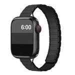 Schlankes, magnetisches Silikon-Armband mit drei Perlen in I-Form, passend für Apple Watch 46 mm / 49 mm / 45 mm / 44 mm und 42 mm / 41 mm / 40 mm / 38 mm