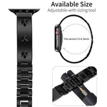 Metallarmband mit Schneeflockenmotiv, passend für Apple Watch 46 mm / 49 mm / 45 mm / 44 mm und 42 mm / 41 mm / 40 mm / 38 mm