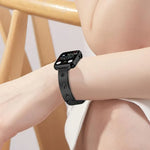 Metallarmband mit Schneeflockenmotiv, passend für Apple Watch 46 mm / 49 mm / 45 mm / 44 mm und 42 mm / 41 mm / 40 mm / 38 mm