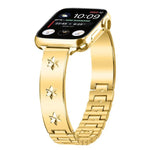 Metallarmband mit Schneeflockenmotiv, passend für Apple Watch 46 mm / 49 mm / 45 mm / 44 mm und 42 mm / 41 mm / 40 mm / 38 mm