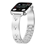 Metallarmband mit Schneeflockenmotiv, passend für Apple Watch 46 mm / 49 mm / 45 mm / 44 mm und 42 mm / 41 mm / 40 mm / 38 mm