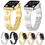 Metallarmband mit Schneeflockenmotiv, passend für Apple Watch 46 mm / 49 mm / 45 mm / 44 mm und 42 mm / 41 mm / 40 mm / 38 mm