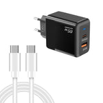 PD41 GaN PD 45W + USB Ladegerät mit Typ-C auf Typ-C Datenkabel, EU Stecker, EU Stecker