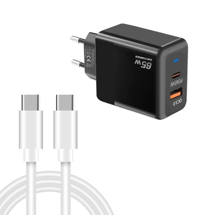 PD41 GaN PD 45W + USB Ladegerät mit Typ-C auf Typ-C Datenkabel, EU Stecker, EU Stecker