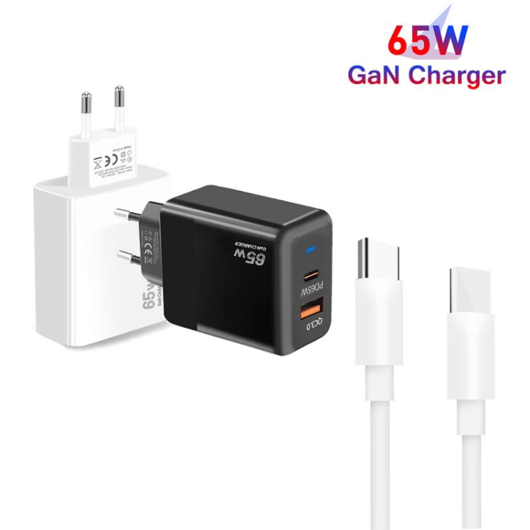 PD41 GaN PD 45W + USB Ladegerät mit Typ-C auf Typ-C Datenkabel, EU Stecker, EU Stecker