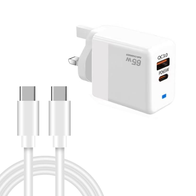 PD41 GaN PD 45W + USB Ladegerät mit Typ-C zu Typ-C Datenkabel, UK Stecker, US Stecker