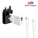 PD41 GaN PD 45W + USB Ladegerät mit Typ-C zu Typ-C Datenkabel, UK Stecker, US Stecker