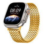 Magnetisches Edelstahl-Armband mit neun Perlen, passend für Apple Watch 46 mm / 49 mm / 45 mm / 44 mm und 42 mm / 41 mm / 40 mm / 38 mm