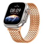 Magnetisches Edelstahl-Armband mit neun Perlen, passend für Apple Watch 46 mm / 49 mm / 45 mm / 44 mm und 42 mm / 41 mm / 40 mm / 38 mm