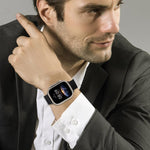 Magnetisches Edelstahl-Armband mit neun Perlen, passend für Apple Watch 46 mm / 49 mm / 45 mm / 44 mm und 42 mm / 41 mm / 40 mm / 38 mm