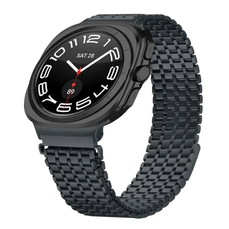 Neun-Perlen-Magnetverschluss-Uhrenarmband aus Edelstahl, für Samsung Galaxy Watch Ultra 47 mm / Ultra 2025