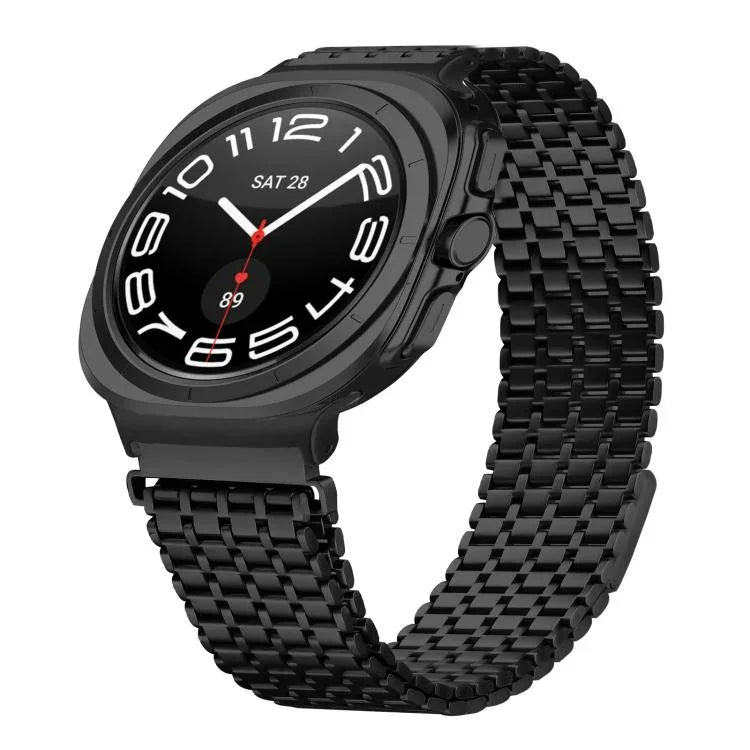 Neun-Perlen-Magnetverschluss-Uhrenarmband aus Edelstahl, für Samsung Galaxy Watch Ultra 47 mm / Ultra 2025