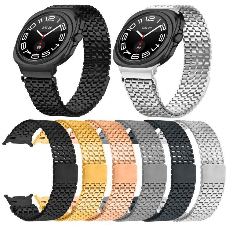Neun-Perlen-Magnetverschluss-Uhrenarmband aus Edelstahl, für Samsung Galaxy Watch Ultra 47 mm / Ultra 2025