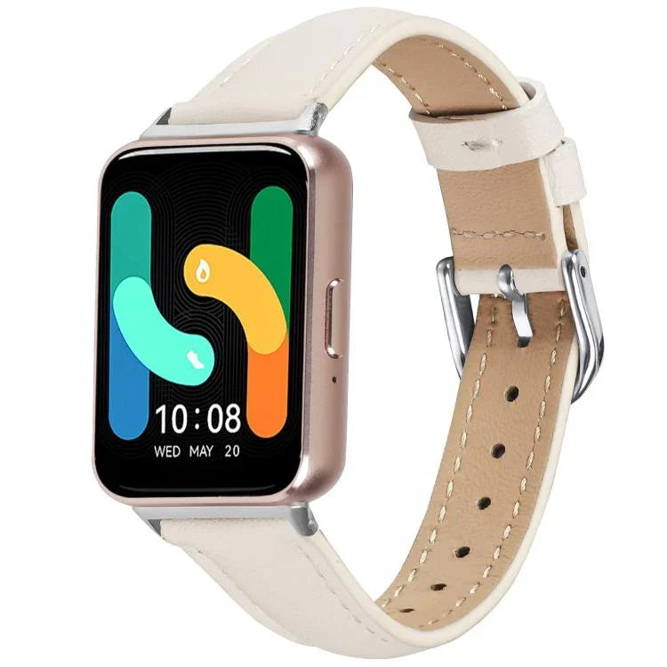 Slim Genuine Leather Watch Band, For Samsung Galaxy Fit3