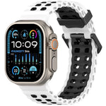Ocean Silikon-Uhrenarmband mit zweireihiger Lochung in zwei Farben, für Apple Watch 46 mm / 49 mm / 45 mm / 44 mm