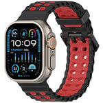 Ocean Silikon-Uhrenarmband mit zweireihiger Lochung in zwei Farben, für Apple Watch 46 mm / 49 mm / 45 mm / 44 mm