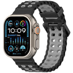 Ocean Silikon-Uhrenarmband mit zweireihiger Lochung in zwei Farben, für Apple Watch 46 mm / 49 mm / 45 mm / 44 mm