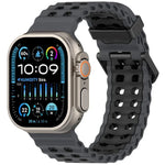 Ocean Silikon-Uhrenarmband mit zweireihiger Lochung in zwei Farben, für Apple Watch 46 mm / 49 mm / 45 mm / 44 mm