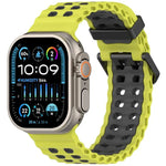 Ocean Silikon-Uhrenarmband mit zweireihiger Lochung in zwei Farben, für Apple Watch 46 mm / 49 mm / 45 mm / 44 mm
