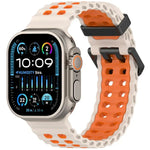 Ocean Silikon-Uhrenarmband mit zweireihiger Lochung in zwei Farben, für Apple Watch 46 mm / 49 mm / 45 mm / 44 mm