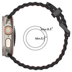 Ocean Silikon-Uhrenarmband mit zweireihiger Lochung in zwei Farben, für Apple Watch 46 mm / 49 mm / 45 mm / 44 mm