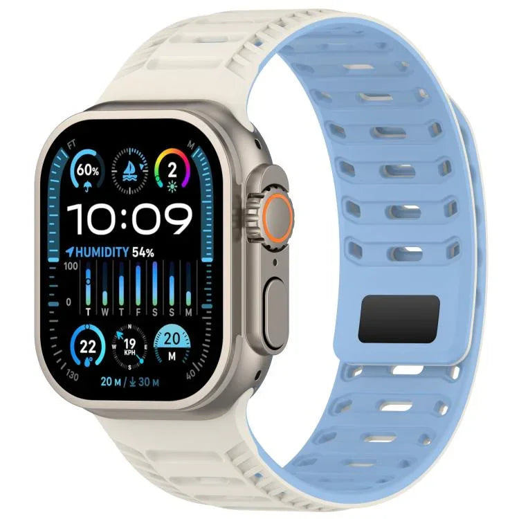 Mountain Armor Magnetisches Silikon-Uhrenarmband, für Apple Watch 46 mm / 49 mm / 45 mm / 44 mm, für Apple Watch 42 mm / 41 mm / 40 mm / 38 mm