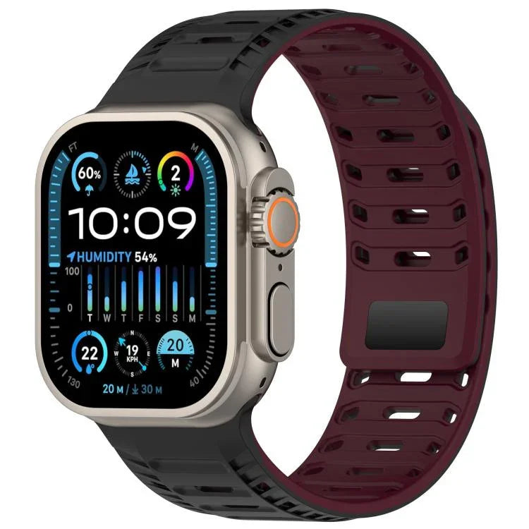Mountain Armor Magnetisches Silikon-Uhrenarmband, für Apple Watch 46 mm / 49 mm / 45 mm / 44 mm, für Apple Watch 42 mm / 41 mm / 40 mm / 38 mm