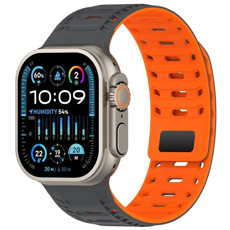Mountain Armor Magnetisches Silikon-Uhrenarmband, für Apple Watch 46 mm / 49 mm / 45 mm / 44 mm, für Apple Watch 42 mm / 41 mm / 40 mm / 38 mm