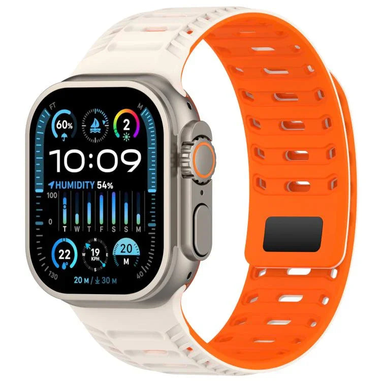 Mountain Armor Magnetisches Silikon-Uhrenarmband, für Apple Watch 46 mm / 49 mm / 45 mm / 44 mm, für Apple Watch 42 mm / 41 mm / 40 mm / 38 mm