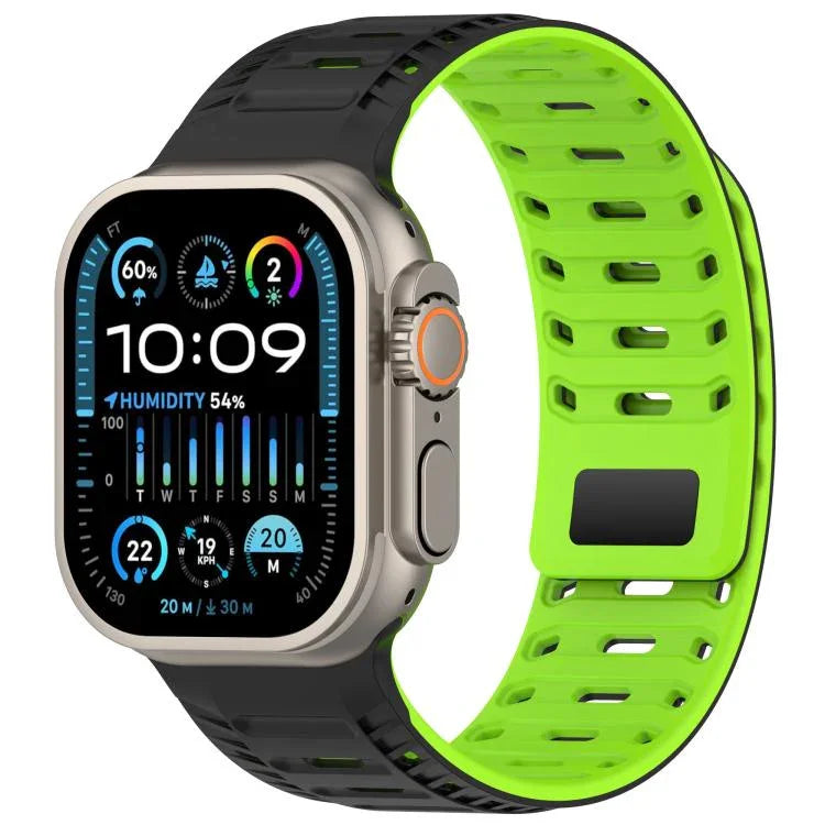 Mountain Armor Magnetisches Silikon-Uhrenarmband, für Apple Watch 46 mm / 49 mm / 45 mm / 44 mm, für Apple Watch 42 mm / 41 mm / 40 mm / 38 mm