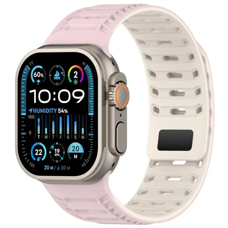 Mountain Armor Magnetisches Silikon-Uhrenarmband, für Apple Watch 46 mm / 49 mm / 45 mm / 44 mm, für Apple Watch 42 mm / 41 mm / 40 mm / 38 mm