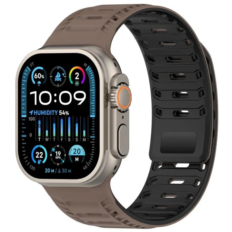 Mountain Armor Magnetisches Silikon-Uhrenarmband, für Apple Watch 46 mm / 49 mm / 45 mm / 44 mm, für Apple Watch 42 mm / 41 mm / 40 mm / 38 mm