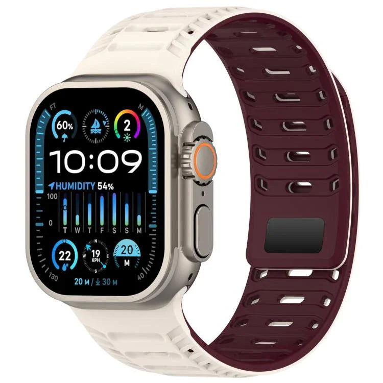 Mountain Armor Magnetisches Silikon-Uhrenarmband, für Apple Watch 46 mm / 49 mm / 45 mm / 44 mm, für Apple Watch 42 mm / 41 mm / 40 mm / 38 mm