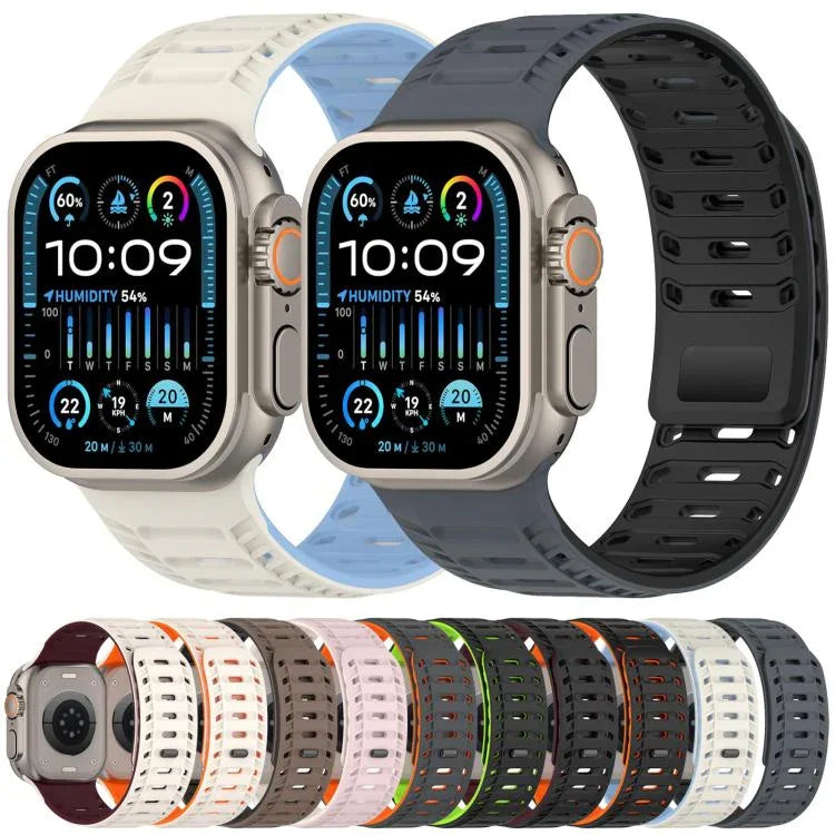 Mountain Armor Magnetisches Silikon-Uhrenarmband, für Apple Watch 46 mm / 49 mm / 45 mm / 44 mm, für Apple Watch 42 mm / 41 mm / 40 mm / 38 mm