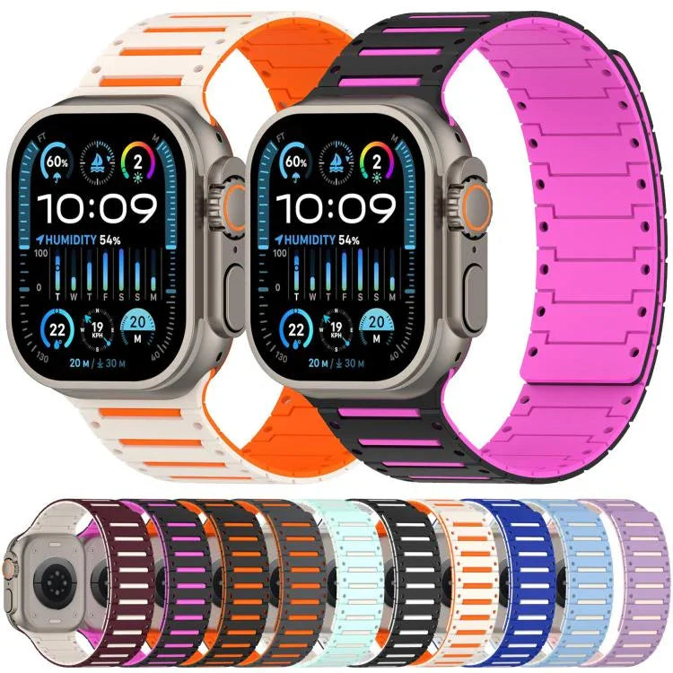 Colorful Spirit Piano Soft Magnetic Two-tone Watch Bracelet, For Apple Watch 46mm / 49mm / 45mm / 44mm