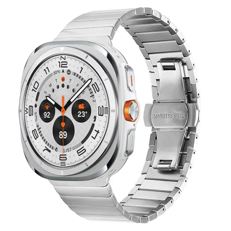 Einreihiges Edelstahl-Uhrenarmband mit Schmetterlingsschließe, für Samsung Galaxy Watch Ultra 47 mm / Ultra 2025