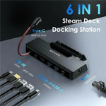 WAVLINK UHP3426 Gigabit RJ45 100W PD Hub-Adapter 6-in-1-Dockingstation für Steam Deck