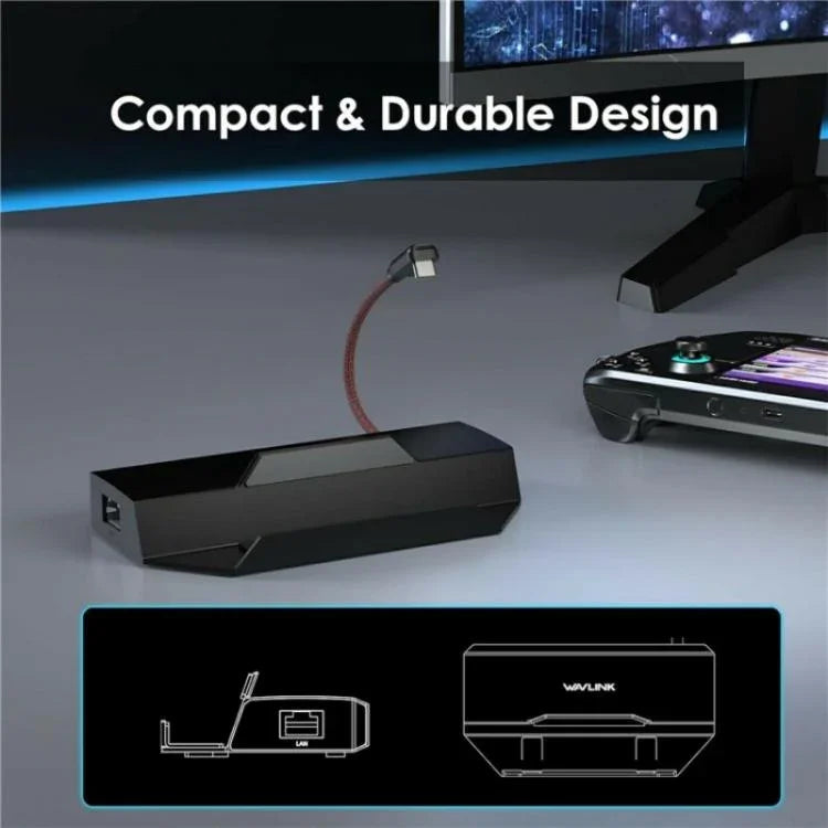 WAVLINK UHP3426 Gigabit RJ45 100W PD Hub-Adapter 6-in-1-Dockingstation für Steam Deck