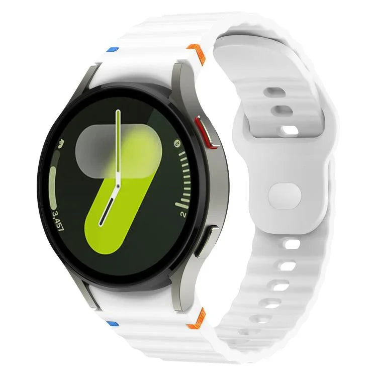 Silikonarmband mit Wellenmuster und Ziernähten, 20 mm breit, für Samsung Galaxy Watch 7 (40 mm/44 mm)