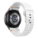 Silikonarmband mit Wellenmuster und Ziernähten, 20 mm breit, für Samsung Galaxy Watch 7 (40 mm/44 mm)